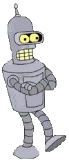 pic: Bender - In the event of an emergency, my ass can be used as a floatation device.