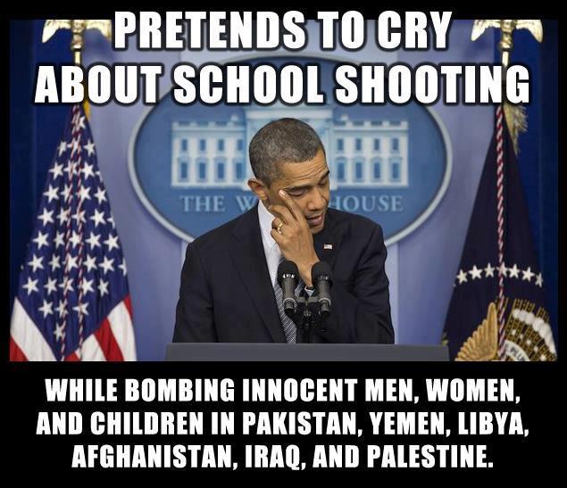 [IMG] Obama crys crocodile tears.