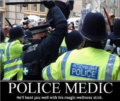 pic: Police Medic: he'll beat you well with his magic wellness stick.